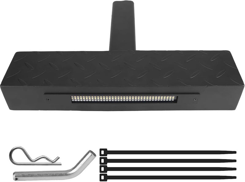 GLOBLED Hitch Step 2 Inch Receiver Universal Tow Hitch Step Protector with Brake Light & Pin Lock & 5/8" Hitch Pin Clip Rear Bumper Guard Compatible with Pickups Trucks Atvs Suvs Vans - Image 1